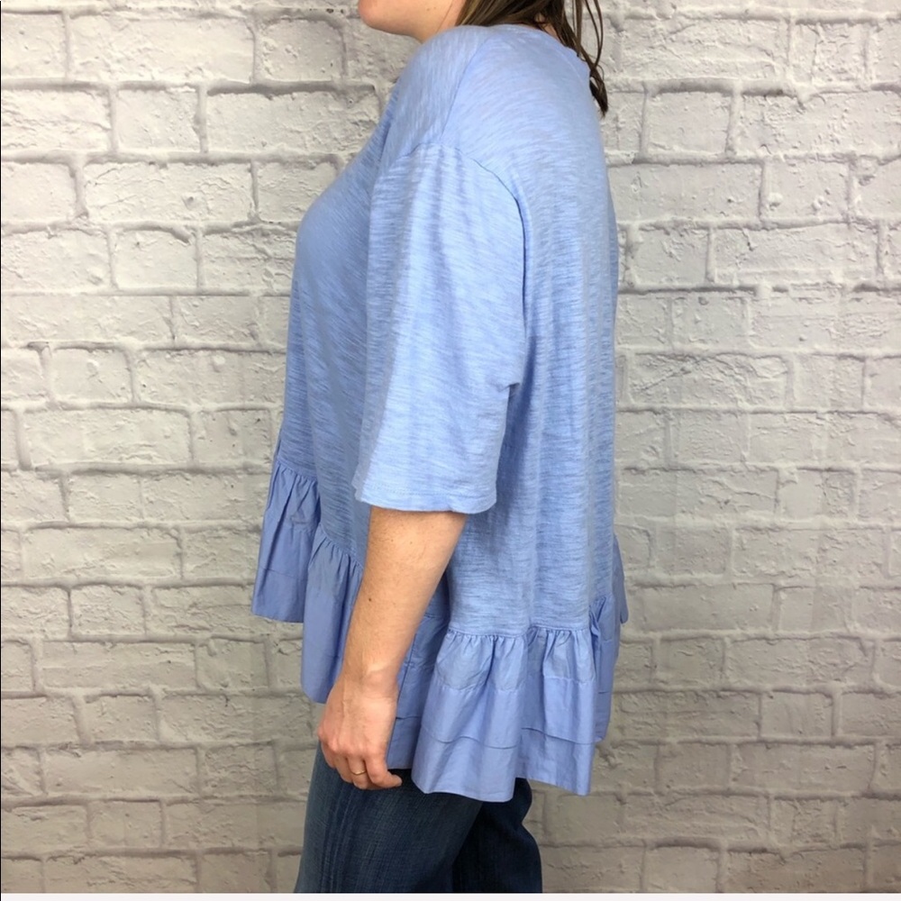 🍃Anthro Akemi + Kin Oversized Ruffle Short Sleeve - Picture 2 of 6
